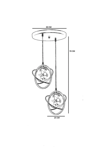 Lumexx NEPAL 2 Lİ TEPSİLİ SİYAH BEYAZ CAMLI SARKIT - Resim 3