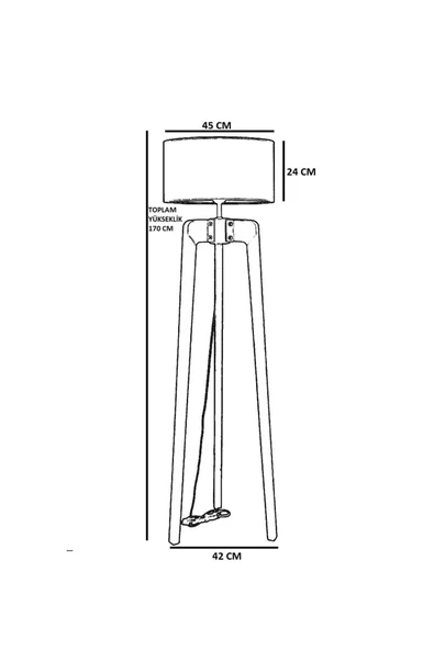 Lumexx Çağla Yanık Lambader Silindir Koyu Hasır Abajurlu - 3