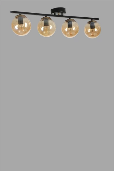 Lumexx YENİ CAN 4 LÜ SİYAH BAL CAMLI AVİZE - 4