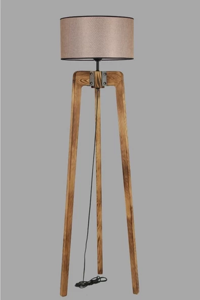 Lumexx Çağla Yanık Lambader Silindir Koyu Hasır Abajurlu - 2