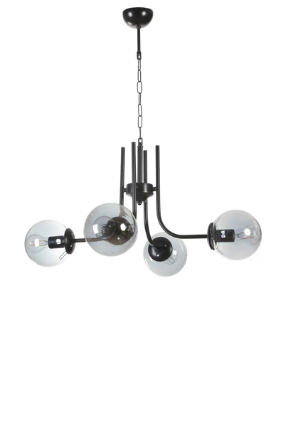 Lumexx NEVADA 4 LÜ SİYAH FÜME CAMLI AVİZE - Resim 2