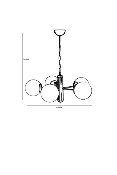 Lumexx BANKOK 5 Lİ SİYAH FÜME CAMLI AVİZE - Resim 3