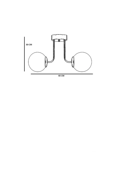Lumexx PABLO 2 Lİ SİYAH FÜME CAMLI AVİZE - Resim 3