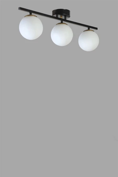 Lumexx YENİ CAN 3 LÜ SİYAH BEYAZ CAMLI AVİZE - Resim 3