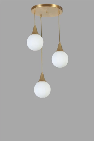 Lumexx AFRA 3 LÜ TEPSİLİ ESKİTME BEYAZ CAMLI SARKIT - 3