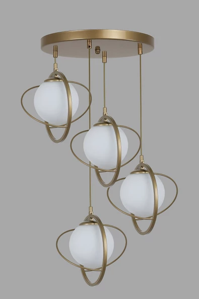 Lumexx NEPAL 4 LÜ TEPSİLİ ESKİTME BEYAZ CAMLI SARKIT - Resim 4