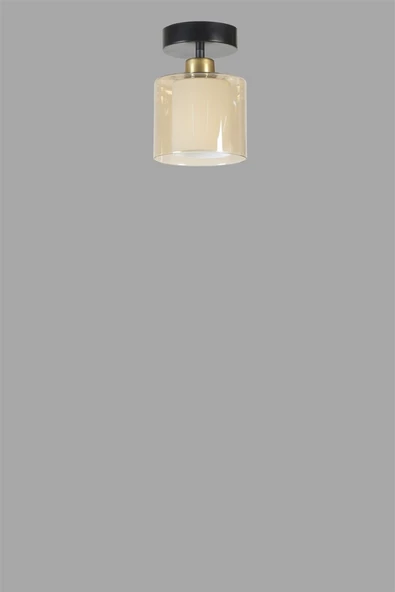 Lumexx YENİ NOMİ TEKLİ SİYAH BAL CAMLI AVİZE - Resim 2