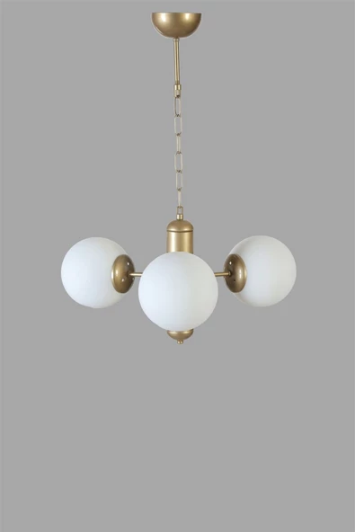 Lumexx BANKOK 3 LÜ ESKİTME BEYAZ CAMLI AVİZE - Resim 2