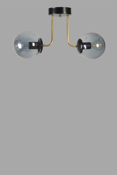 Lumexx PABLO 2 Lİ SİYAH FÜME CAMLI AVİZE - Resim 2