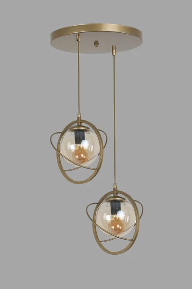 Lumexx NEPAL 2 Lİ TEPSİLİ ESKİTME BAL CAMLI SARKIT - Resim 3