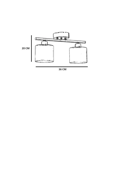 Lumexx YENİ NOMİ 2 Lİ SİYAH BAL CAMLI AVİZE - Resim 3