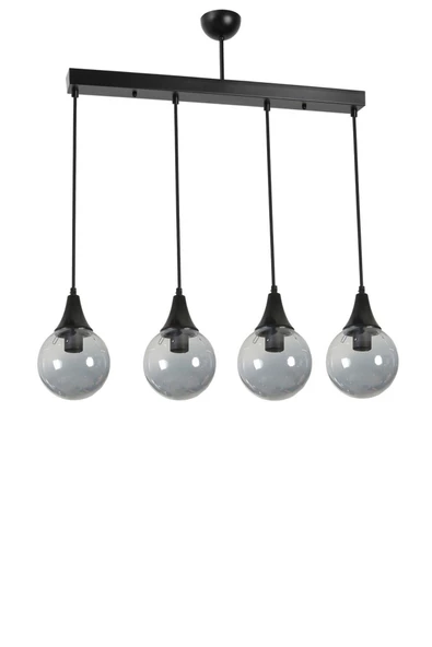 Lumexx AFRA 4 LÜ SIRALI SİYAH FÜME CAMLI SARKIT - Resim 2