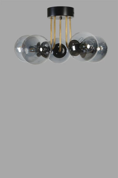 Lumexx PABLO 5 Lİ SİYAH FÜME CAMLI AVİZE - Resim 3