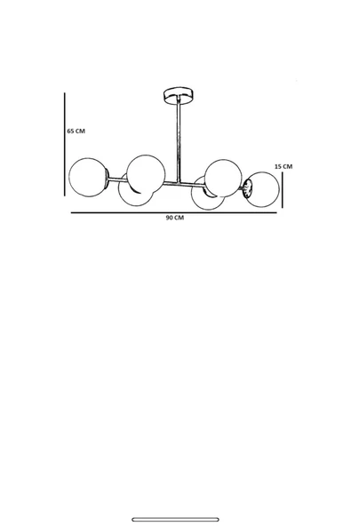 Lumexx YENİ FAVORİ 6 LI SİYAH FÜME CAMLI AVİZE - Resim 4