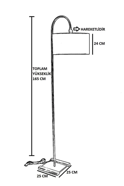 Lumexx Kumru Siyah Lambader Silindir Hasır Siyah Abajurlu - Resim 3