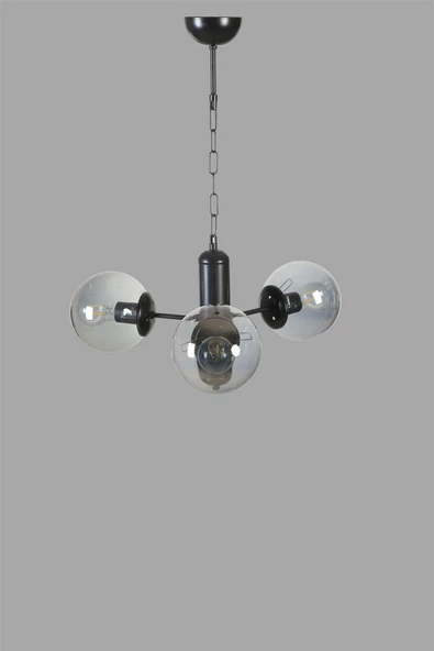 Lumexx BANKOK 3 LÜ SİYAH FÜME CAMLI AVİZE - 2