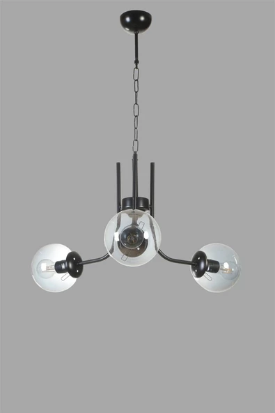 Lumexx NEVADA 3 LÜ SİYAH FÜME CAMLI AVİZE - Resim 2