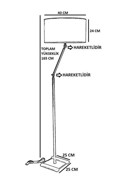 Lumexx Milas Siyah Lambader Silindir Koyu Hasır Abajurlu - Resim 3