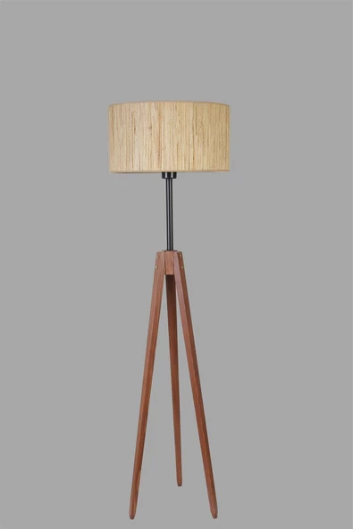 Lumexx KANARYA CEVİZ LAMBADER SİLİNDİR BAMBU 010 ABAJURLU - Resim 3