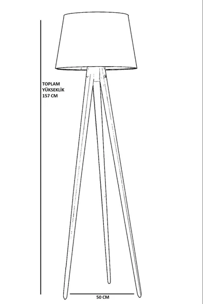 Lumexx TRİPOD SİYAH PRAMİT SİYAH ABAJURLU LAMBADER - 3