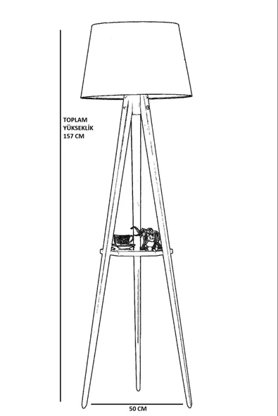 Lumexx SEHPALI TRİPOD SİYAH PRAMİT SİYAH ABAJURLU LAMBADER - 3