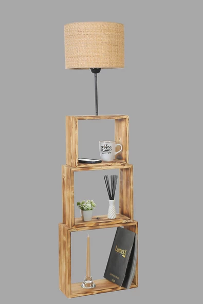 Lumexx PUZZLE YANIK LAMBADER HASIR RATTAN ABAJURLU - Resim 2