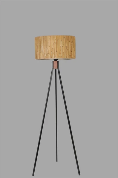 Lumexx FISCO TRİPOD SİYAH LAMBADER SİLİNDİR BAMBU 07 ABAJURLU - Resim 4