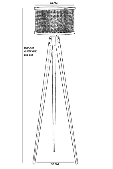 Lumexx GİZEM CEVİZ SİLİNDİR RATTAN ABAJURLU LAMBADER - Resim 4