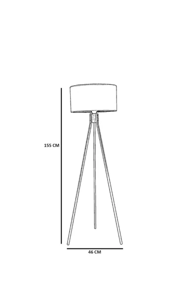 Lumexx FISCO TRİPOD ESKİTME LAMBADER SİLİNDİR HASIR SİYAH ABAJURLU - 4