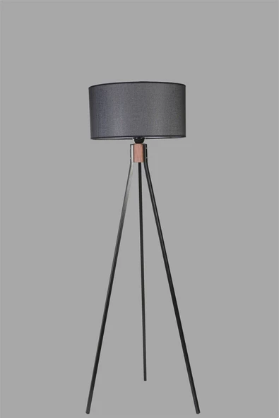 Lumexx FISCO TRİPOD SİYAH LAMBADER SİLİNDİR HASIR SİYAH ABAJURLU - Resim 3