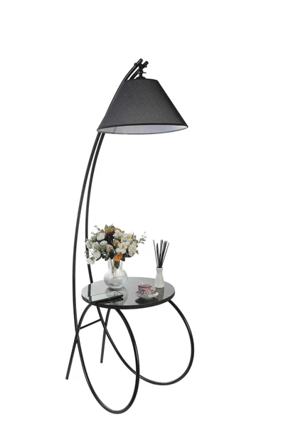 Lumexx GÜLER SİYAH LAMBADER PRAMİT HASIR SİYAH ABAJURLU - Resim 2