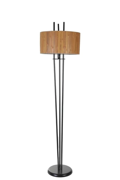 Lumexx BELEN SİYAH LAMBADER SİLİNDİR BAMBU 01 ABAJURLU