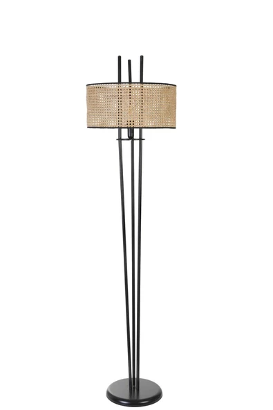 Lumexx BELEN SİYAH LAMBADER SİLİNDİR RATTAN ABAJURLU - 2
