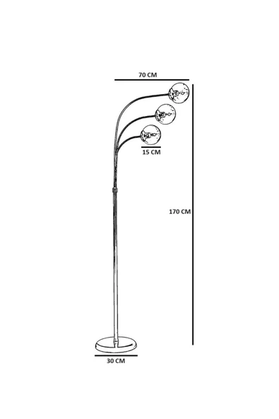 Lumexx BADİ 3 LÜ ESKİTME BEYAZ CAMLI LAMBADER - Resim 4