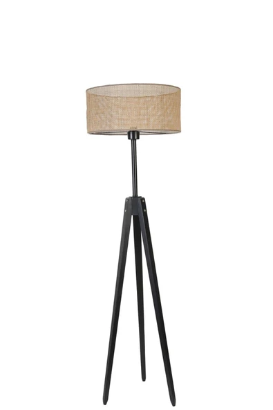 Lumexx KANARYA SİYAH LAMBADER SİLİNDİR ÖRGÜLÜ RATTAN ABAJURLU ürün görseli