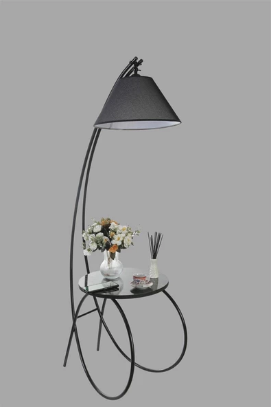 Lumexx GÜLER SİYAH LAMBADER PRAMİT HASIR SİYAH ABAJURLU - Resim 3