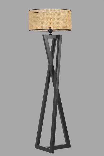 Lumexx MAÇKA SİYAH SİLİNDİR RATTAN ABAJURLU LAMBADER - Resim 3