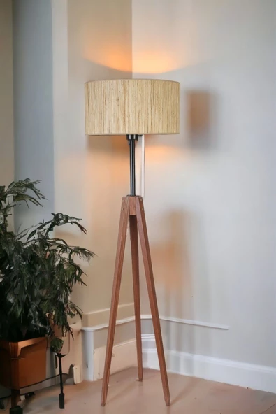 Lumexx KANARYA CEVİZ LAMBADER SİLİNDİR BAMBU 010 ABAJURLU ürün görseli