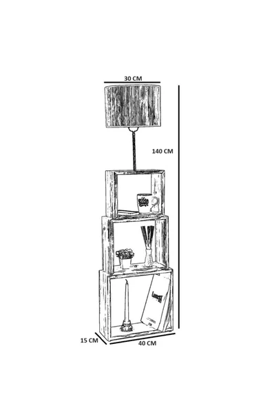 Lumexx PUZZLE CEVİZ LAMBADER FİNLİ KREM ABAJURLU - Resim 2