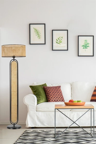 Lumexx BELİNDA SİYAH SİLİNDİR RATTAN LAMBADER