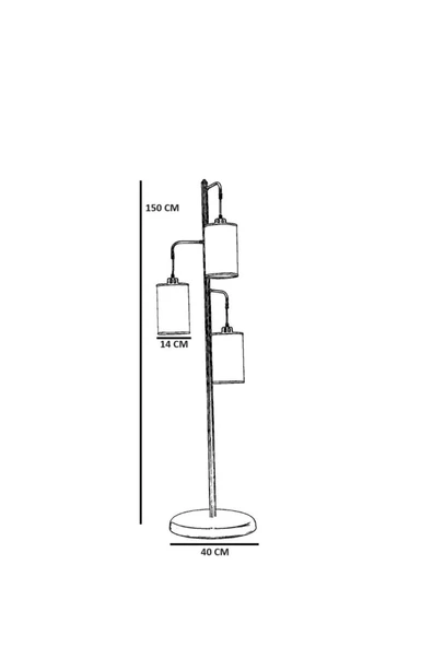 Lumexx JOZEF 3 LÜ ESKİTME 15-3 ABAJURLU LAMBADER - Resim 4