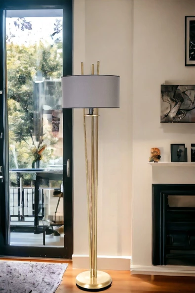 Lumexx BELEN ESKİTME LAMBADER SİLİNDİR KOYU GRİ ABAJURLU ürün görseli