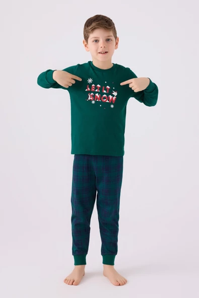 Arnetta Erkek Çocuk Koyu Yeşil Pijama Takım  3131