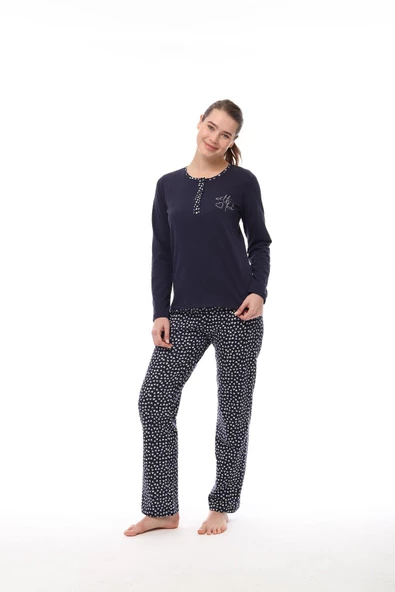 Pijadore 1544 Kadın Uzun Kollu Pijama Takım - 2