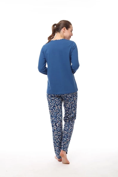 Pijadore 1558 Büyük Beeden Kadın Uzun Kollu Pijama Takım - 4
