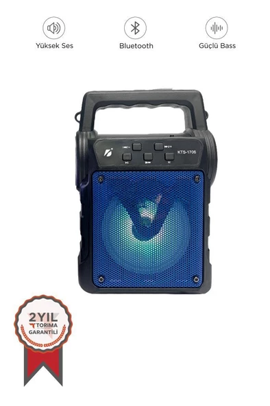 Torima KTS-1706 Siyah Taşınabilir Güneş Enerjili Fenerli Bluetooth Hoparlör