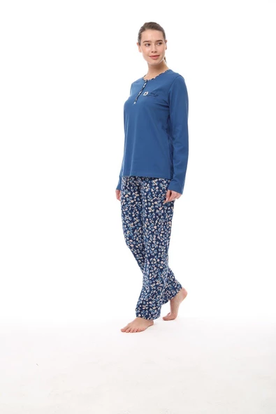 Pijadore 1558 Büyük Beeden Kadın Uzun Kollu Pijama Takım - 3