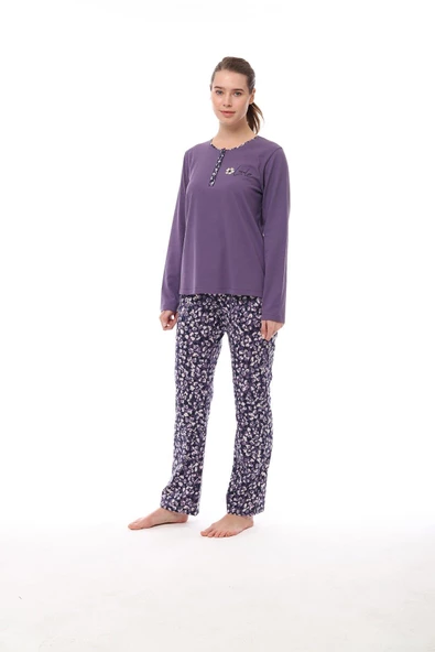 Pijadore 1558 Büyük Beeden Kadın Uzun Kollu Pijama Takım - 6