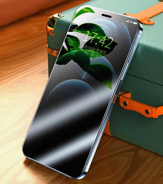 iPhone 13 Pro Max  Rika Premium Hayalet Privacy Temperli Cam Ekran Koruyucu - Resim 9