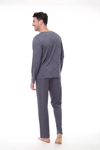 Pijadore 1400 Büyük Beden Erkek Uzun Kollu Pijama Takım - 4